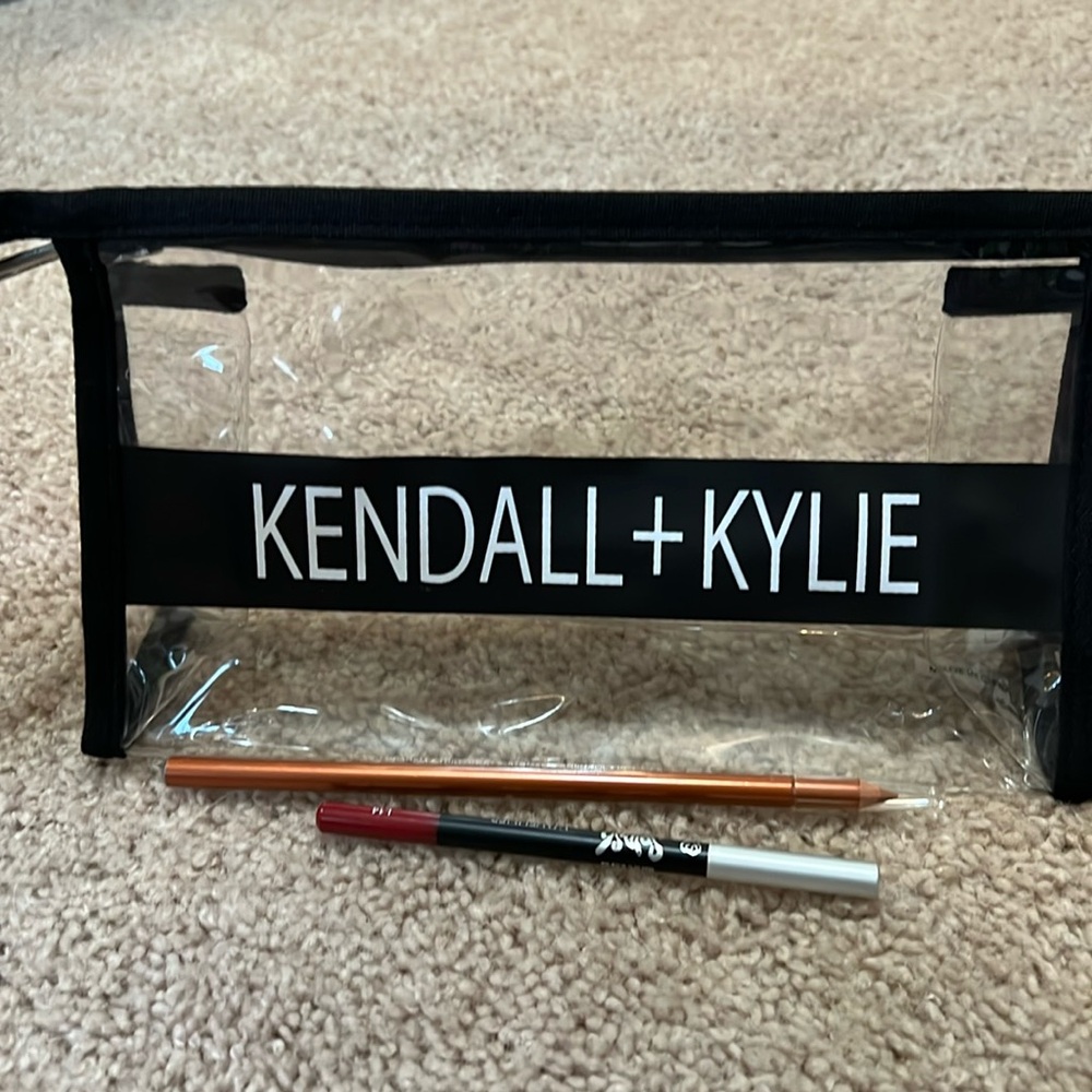 Kendall + Kylie Clear Cosmetic Bag with Lipliners